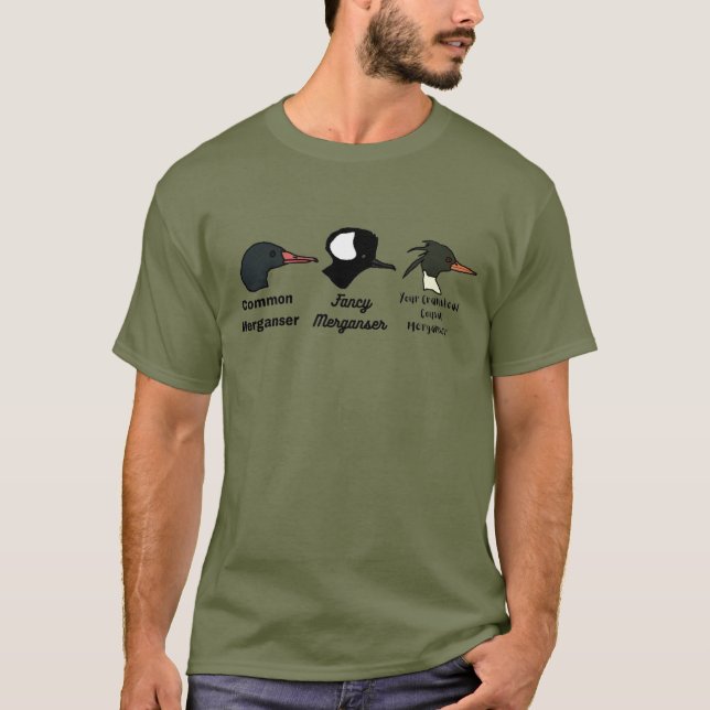 Tre Mergansers - Anka Hunting Mato Patos T Shirt (Framsida)