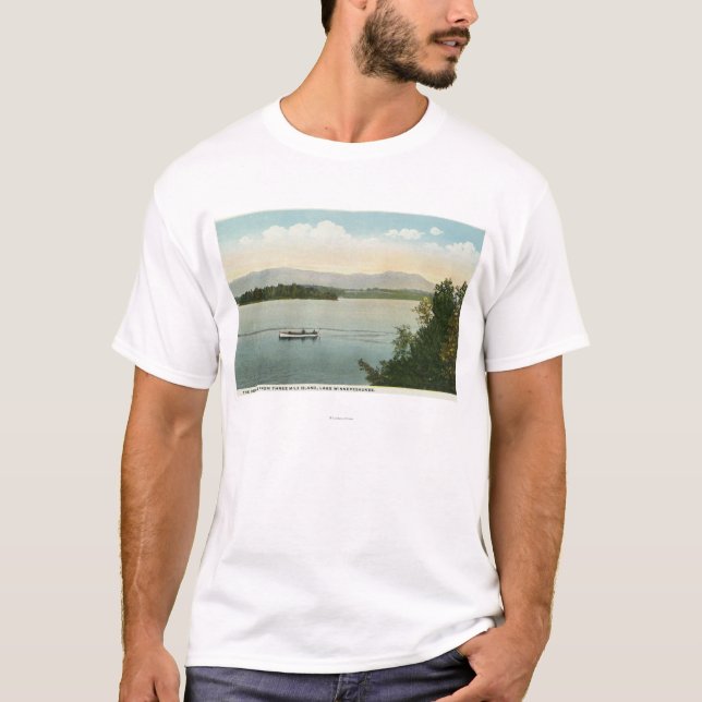 Tre Mile Island beskådar av Ossipeen Mts T-shirt (Framsida)