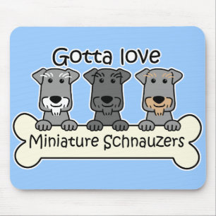 Tre miniatyrSchnauzers Musmatta