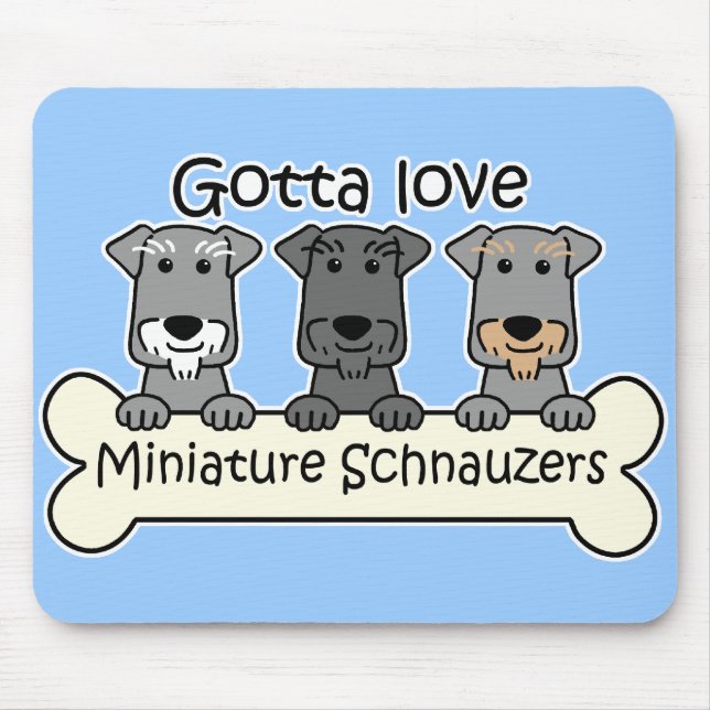 Tre miniatyrSchnauzers Musmatta (Framsidan)