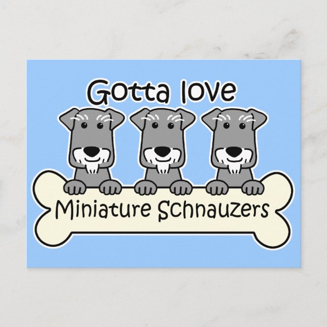 Tre ministeriella Schnauzers Vykort (Framsida)