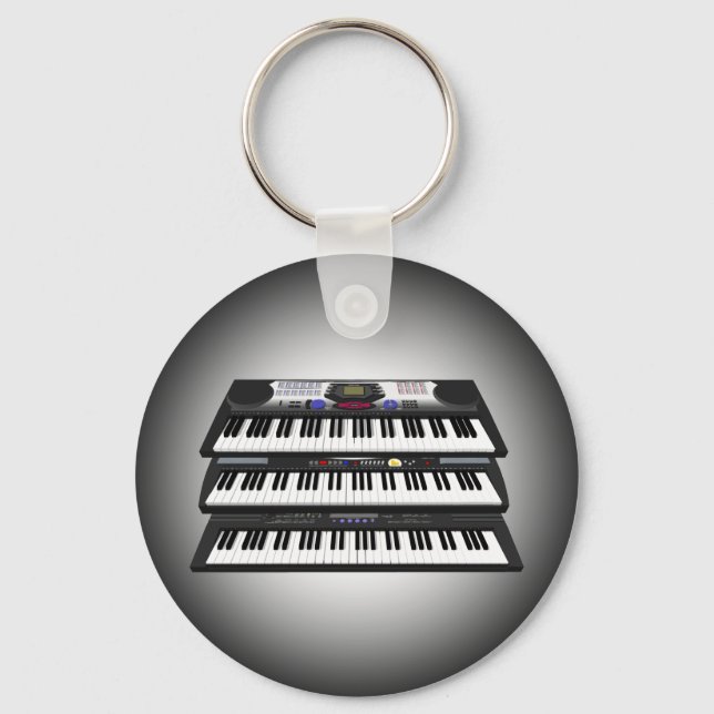 Tre moderna Tangentbord: Synthesizers: Keychain Nyckelring (Framsida)