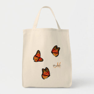 tre monarch Butterflies monogrammet Tygkasse