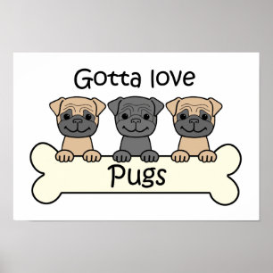 Tre mops poster