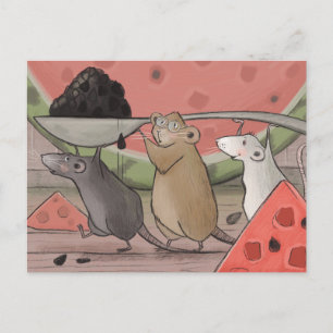 Tre möss. vykort