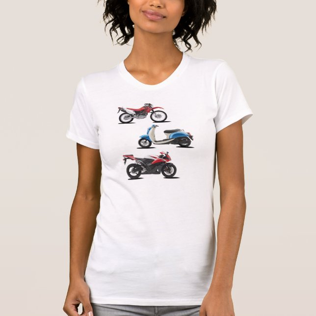 Tre motorcykelkvinna T-tröja Tröja (Framsida)