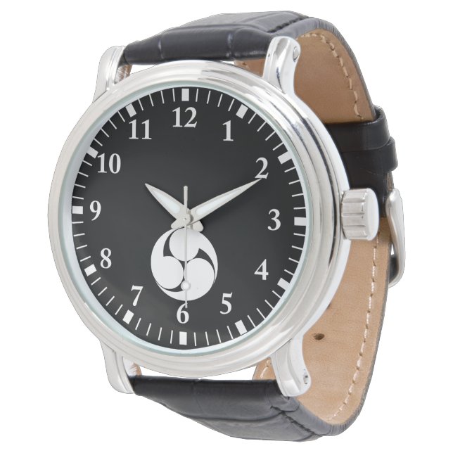 Tre moturs-virvlar (Jinuki) Armbandsur (Vinklad)