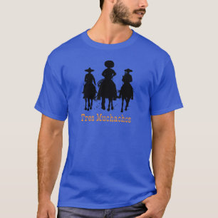 Tre Muchachos 3 mexikanska Cowboys Riding Horses T Shirt