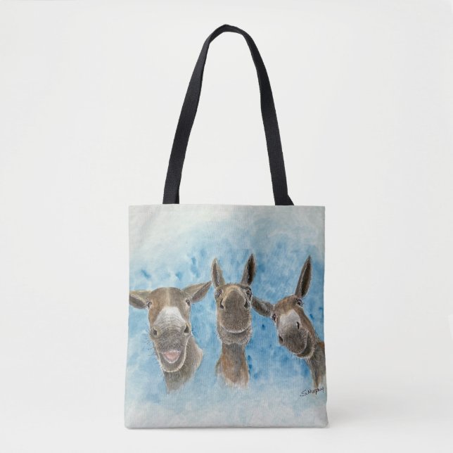 Tre mule Tote Bag Tygkasse (Framsida)