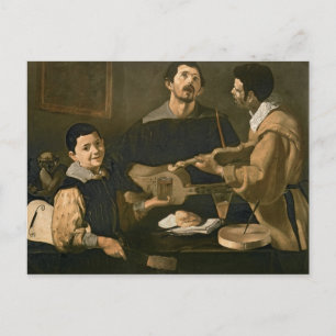 Tre musiker, 1618 vykort