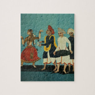 Tre musiker och en dansflicka, Tanjore, Tamil Pussel