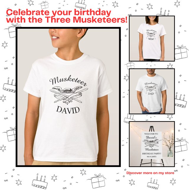Tre musketörer Dumas Parent Mamma Birthday T Shirt (Skapare uppladdad)