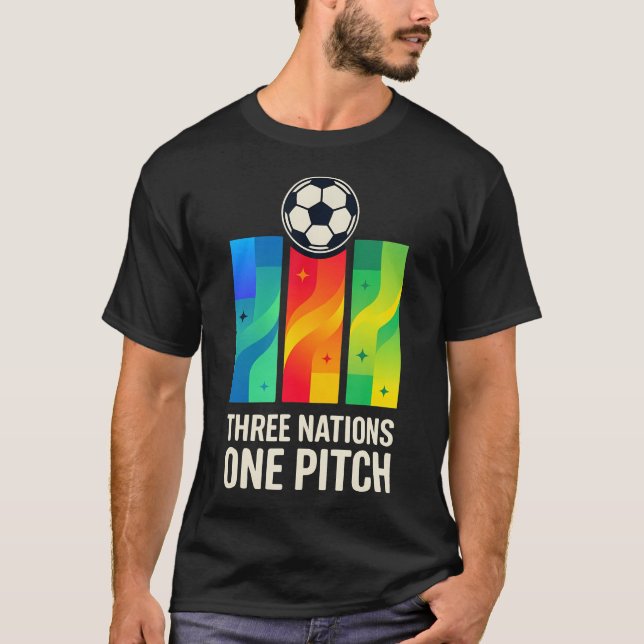 Tre nationer en plan fotboll t shirt (Framsida)