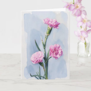 Tre nejlikor blomsterkonst brevkort kort