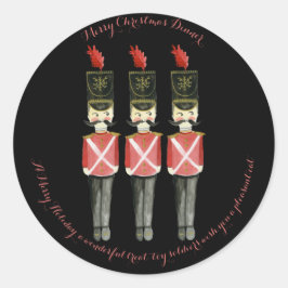 Tre Nutcrackers Black och Red Runt Klistermärke