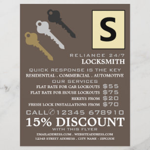 Tre Nycklar & Logotyp, Locksmith Advertising Flyer
