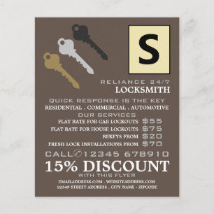 Tre Nycklar & Logotyp, Locksmith Advertising Flyer