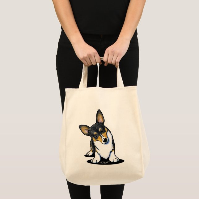Tre Nyfikna Corgi Tygkasse (Framsida (produkt))