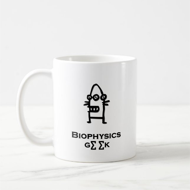 Tre Öga Bot Biophysics Geek Kaffemugg (Vänster)
