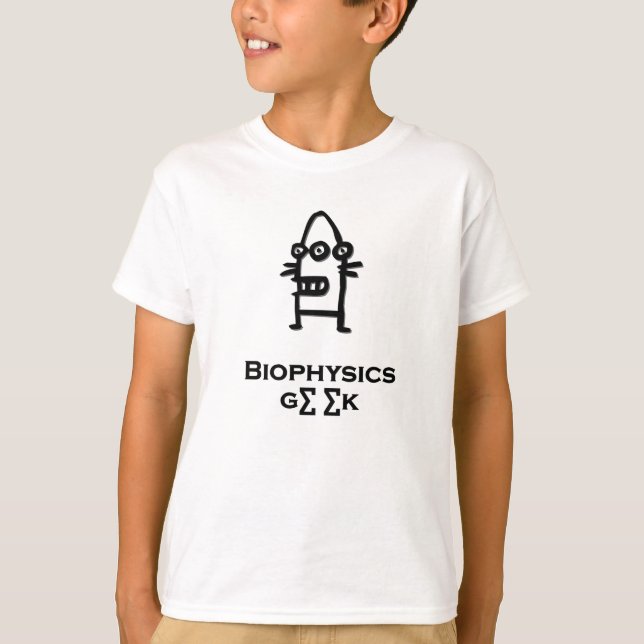 Tre Öga Bot Biophysics Geek Tee Shirt (Framsida)