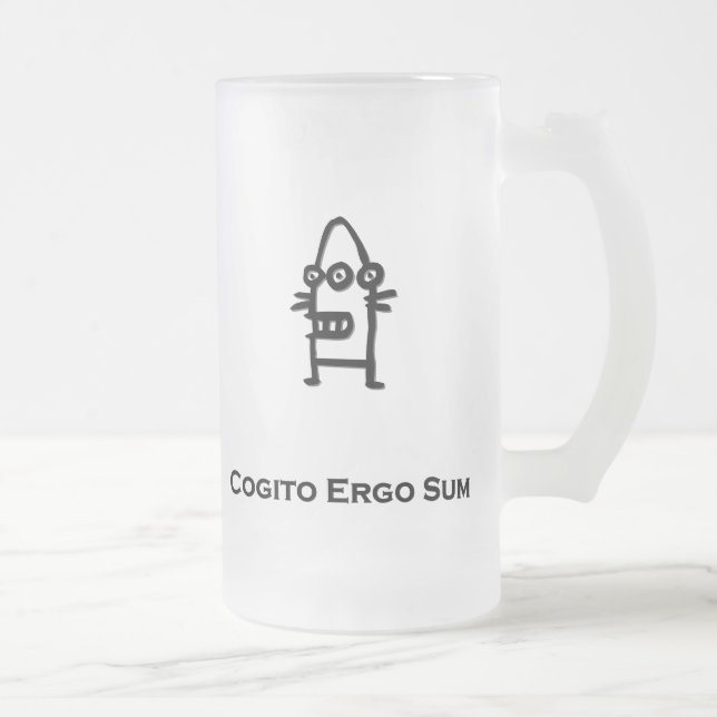 Tre Öga Bot Cogito Ergo Sum svart Frostat Ölglas (Höger)