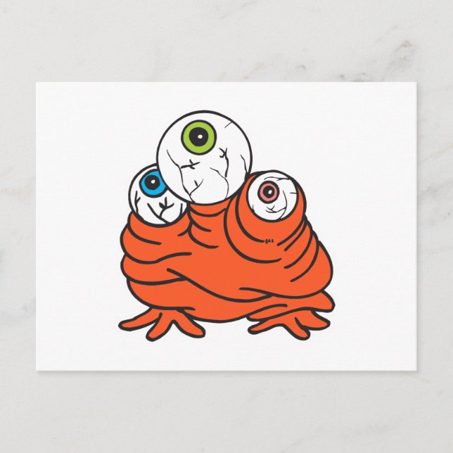 tre ögonbollar monster vykort (Framsida)