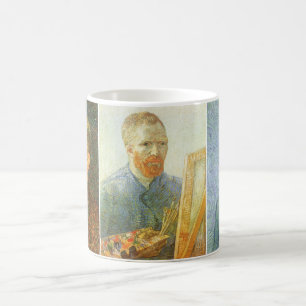 Tre olika självporträtt av Vincent van Gogh Kaffemugg