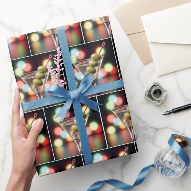 Tre oliver i Martini-glas Presentpapper (Gifting)