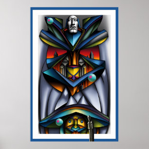 Tre oliver och Tiki Bartender - Ken Gage Art Poster