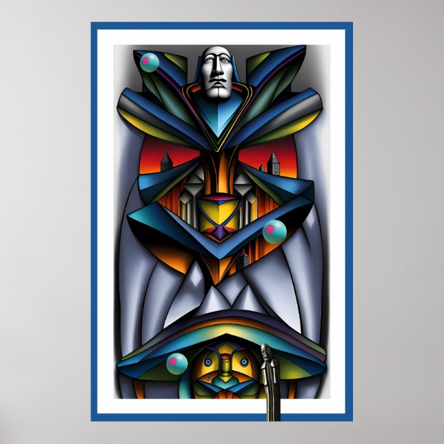 Tre oliver och Tiki Bartender - Ken Gage Art Poster (Framsidan)