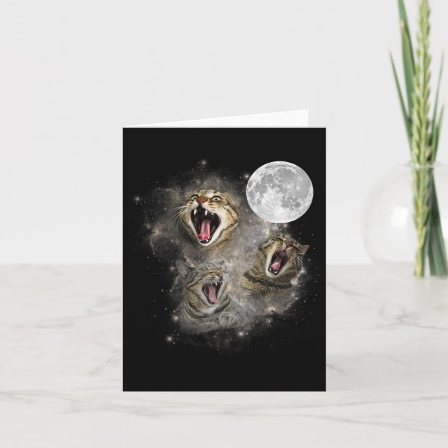 Tre omurna Konstigar med Meow Måne, förkortad minn Kort (Framsida)