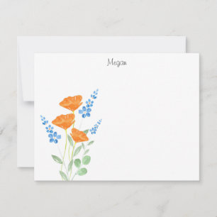 Tre opies vattenfärgsBouquet-anteckningskort Anteckningskort
