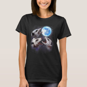 Tre Opossum Måne funny 3 Varger Parody Älskare Spa T Shirt