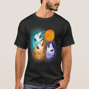 Tre Opossum Måne med tre Posams Manar Kvinnor T Shirt