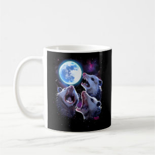 Tre opossummor som flödar vid Måne Pet Possum Kaffemugg