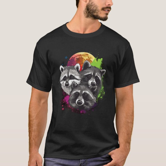Tre opossummor som liknar Måne 3 Opossumsummor Fun T Shirt (Framsida)