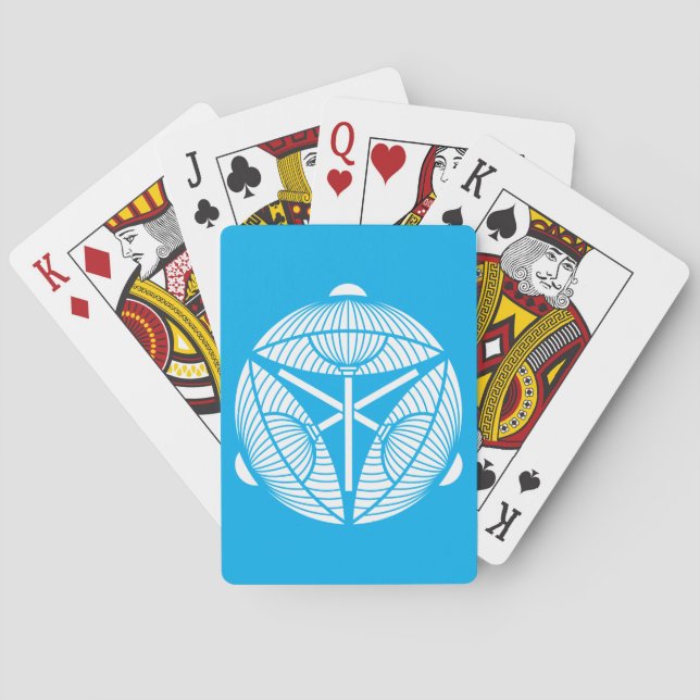 Tre öppna japanska paraplyer casinokort (Baksidan)
