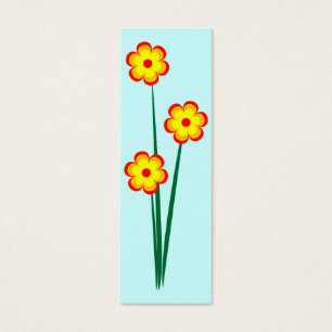 Tre orange blommor litet visitkort