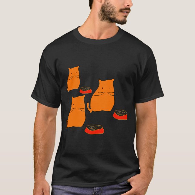 Tre orange katter illustration t shirt (Framsida)
