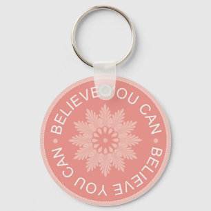 Tre ordcitationstecken ~Believe dig Can~ Nyckelring