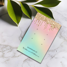 Tre örhänge displaykort | Droppande glitter Visitkort
