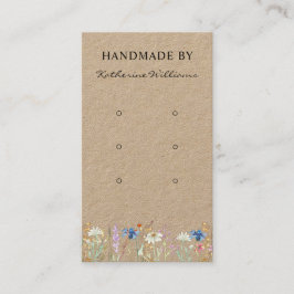 Tre örhängen displaykort | Wildflower Floral Visitkort