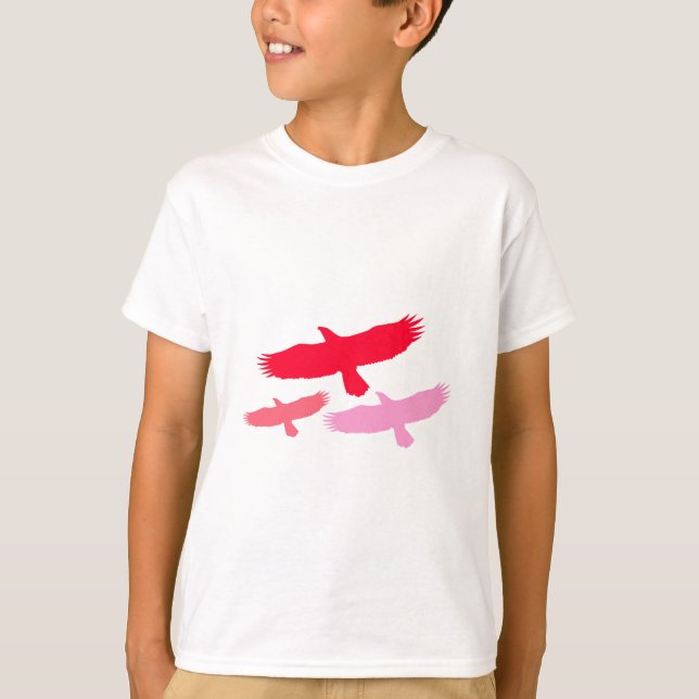 Tre örlogsflockar (röd) t-shirt (Framsida)