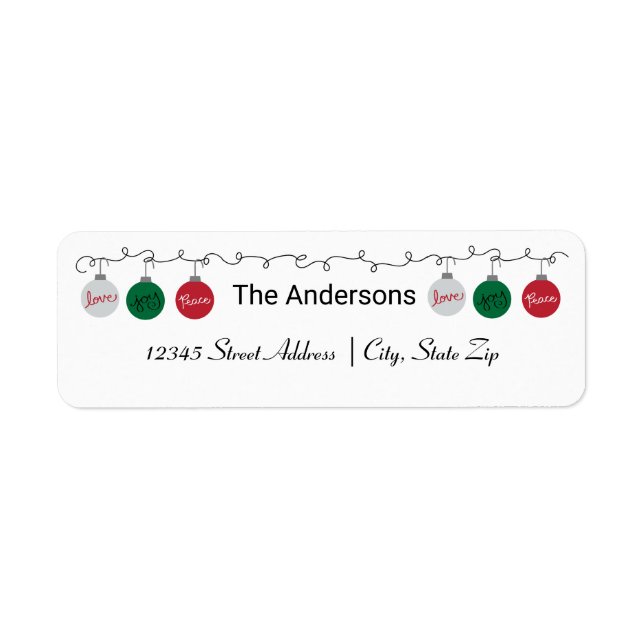 Tre ornament - adressetikett för returadress etikett (Framsidan)