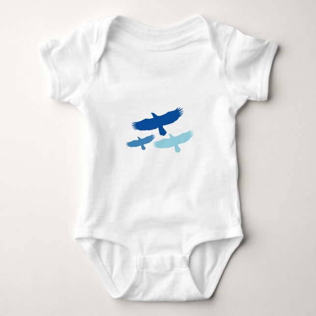 Tre örnar flygande (blå) tee (Framsida)
