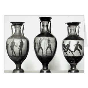 Tre Panathenaic amphorae Hälsningskort
