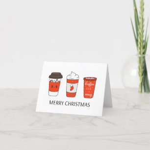 Tre Pappra jul-Kaffe koppar med Toppings Tack Kort