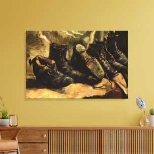 Tre par skor av Vincent van Gogh Canvastryck