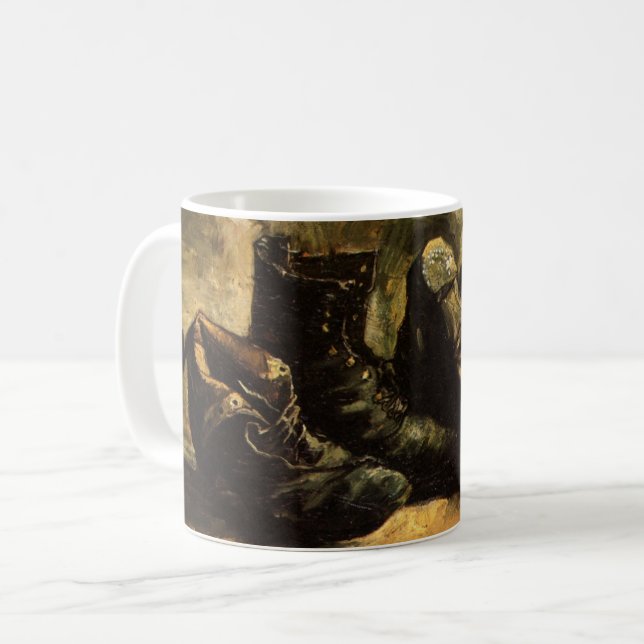 Tre par skor av Vincent van Gogh Kaffemugg (Framsida vänster)