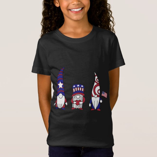 Tre Patriotic Gnomes USA T Shirt (Framsida)